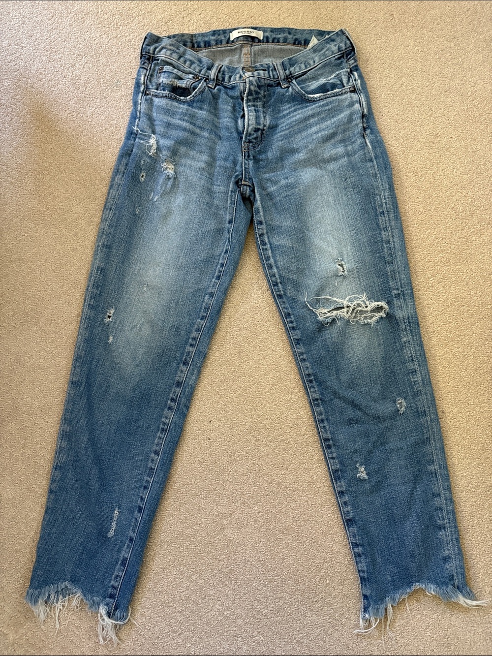Moussy Women's Distressed Blue Jeans